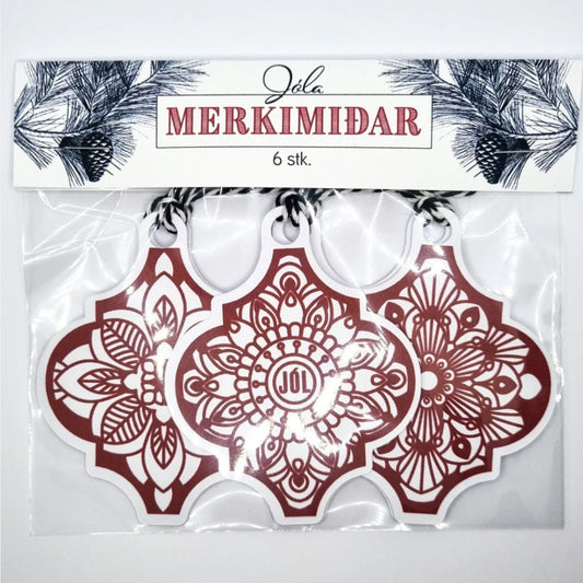 Jólamerkimiðar - Mandala - 6 stk