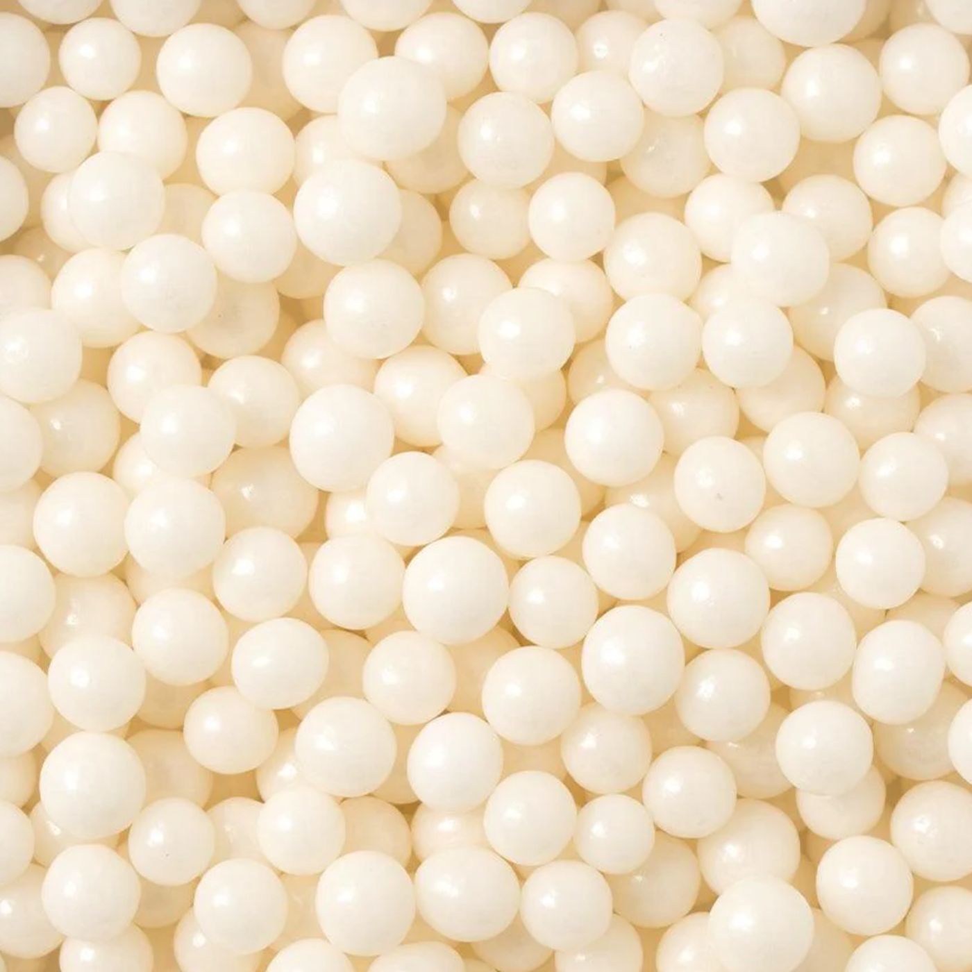 Sykurperlur - 100 g - Shiny Hvítar - ø3mm