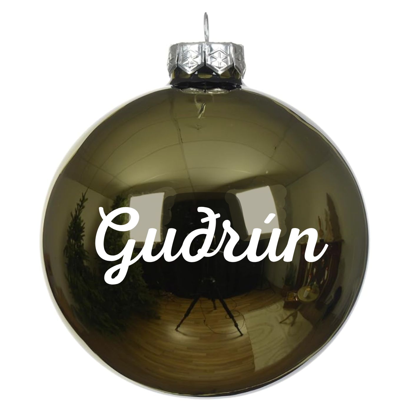 Sérmerkt jólakúla - Græn glans - 8cm