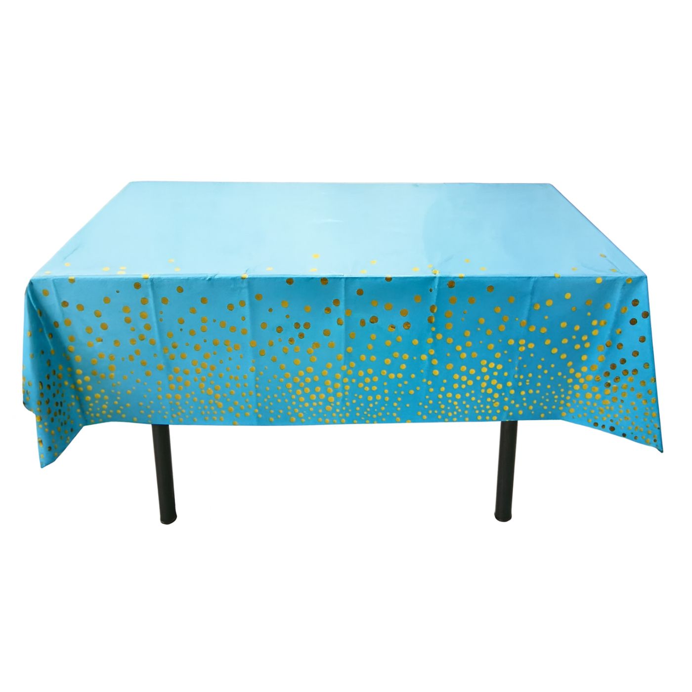 Plastdúkur - Blár m. gylltum doppum