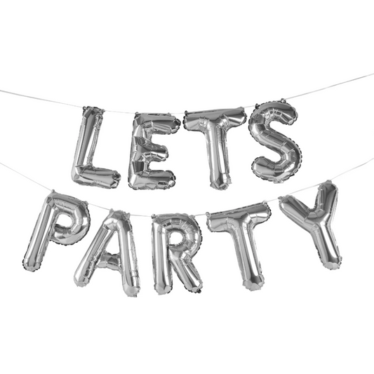 Álblaðra fyrir loft/vegg - LETS PARTY - Silfur