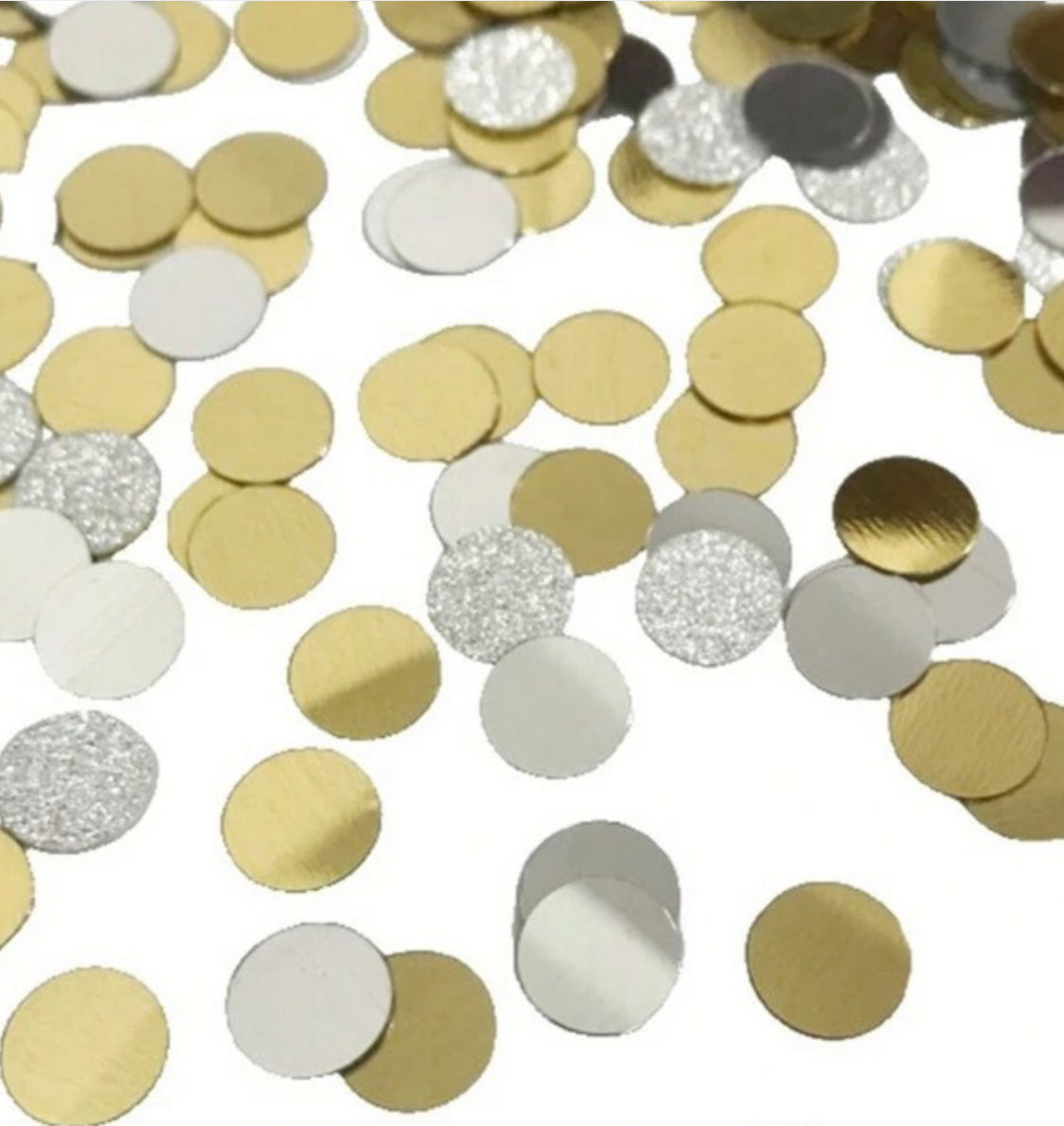 Confetti - Litlir hringir - Gull og silfur glimmer