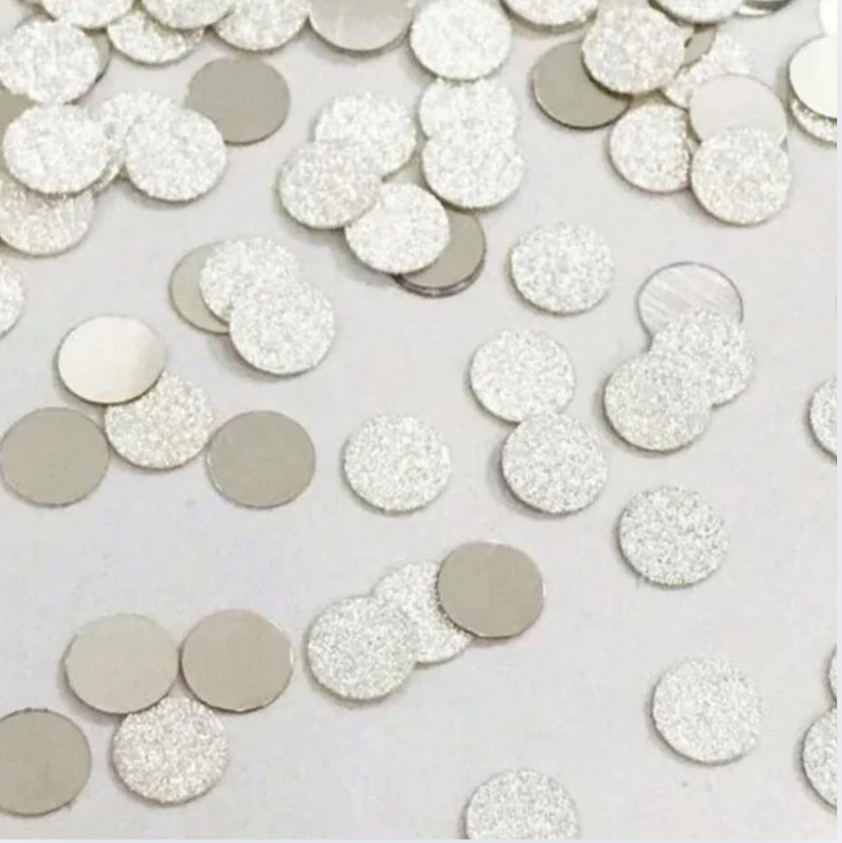 Confetti - Litlir hringir - Silfur glimmer