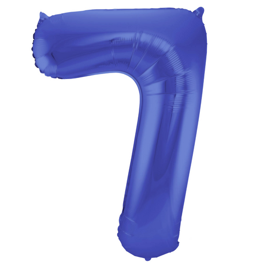Álblaðra - Tölustafir - 7 - Blár Metalic - 86 cm