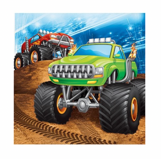 Servíettur - Monster truck - 16 stk