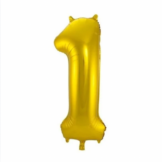 Álblaðra - Gylltur tölustafur - 1 - 86 cm