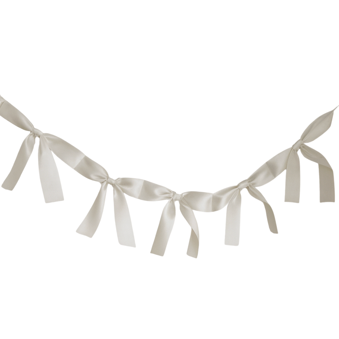 Satín slaufulengja - Hvít - 1,7 m.