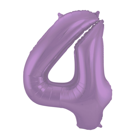 Álblaðra - Tölustafur - Fjólublár metalic - 4 - 86 cm