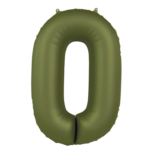 Álblöðrur - Tölustafur - Ólífu grænn - 0 - 86 cm