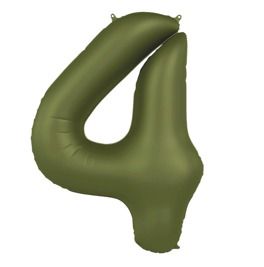 Álblöðrur - Tölustafur - Ólífu grænn - 4 - 86 cm