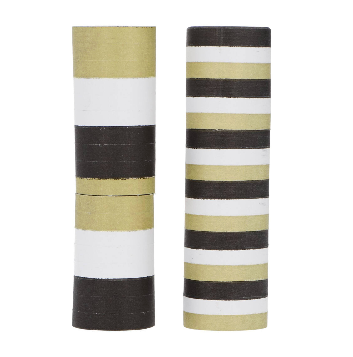 Paper streamer - Gyllt, svart og hvítt - 2 stk