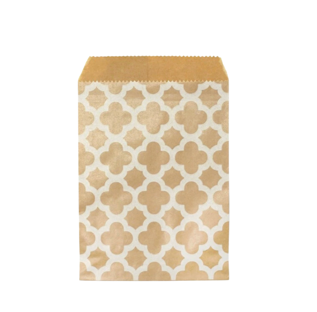 Nammipokar - Brúnir m. hvítu mynstri - 25 stk