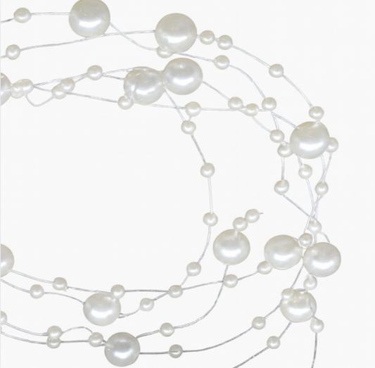 Perlulengja - Hvít - 10 m