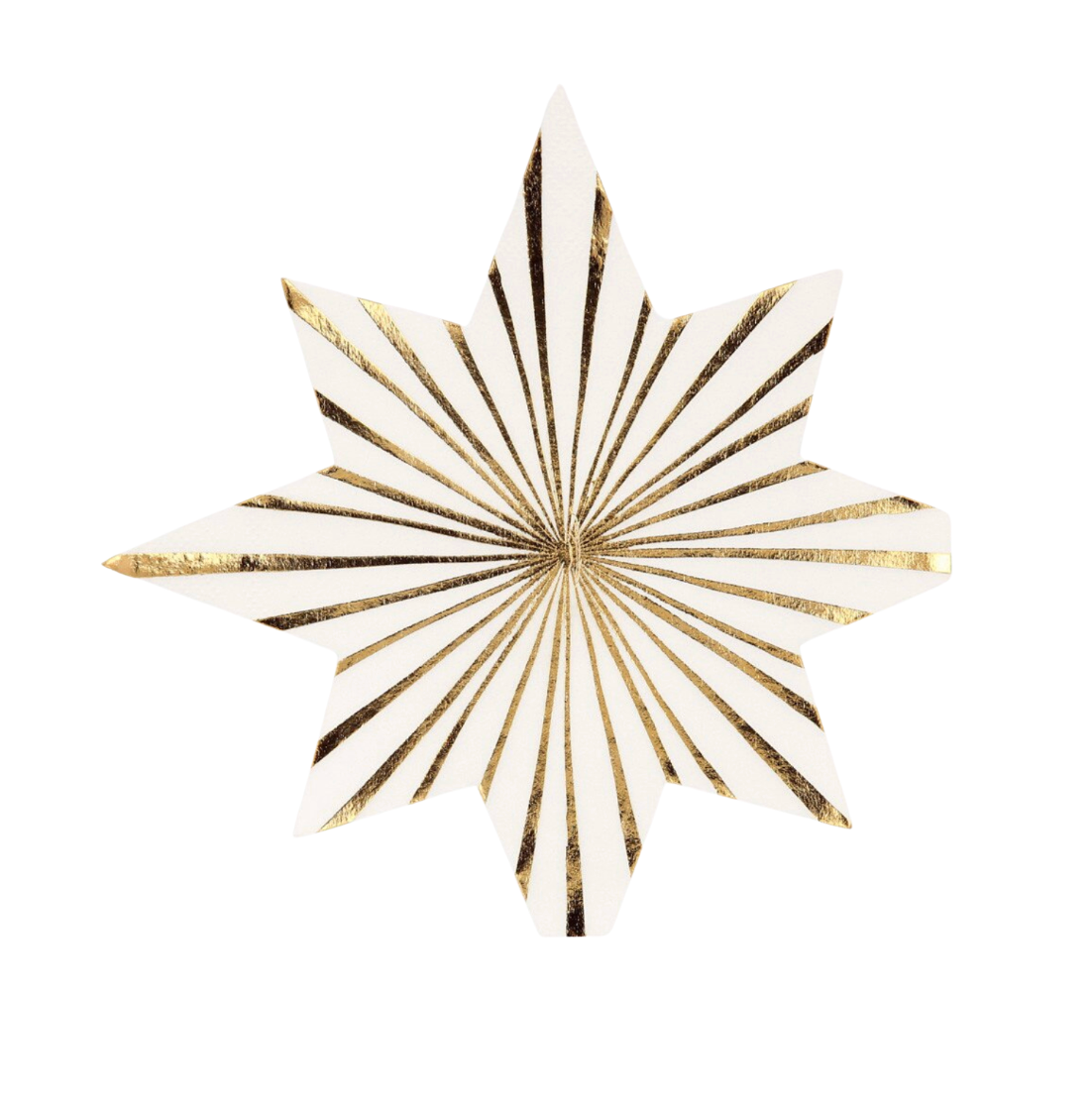 Servíettur - Stjarna - Gyllt og hvít - 16 stk