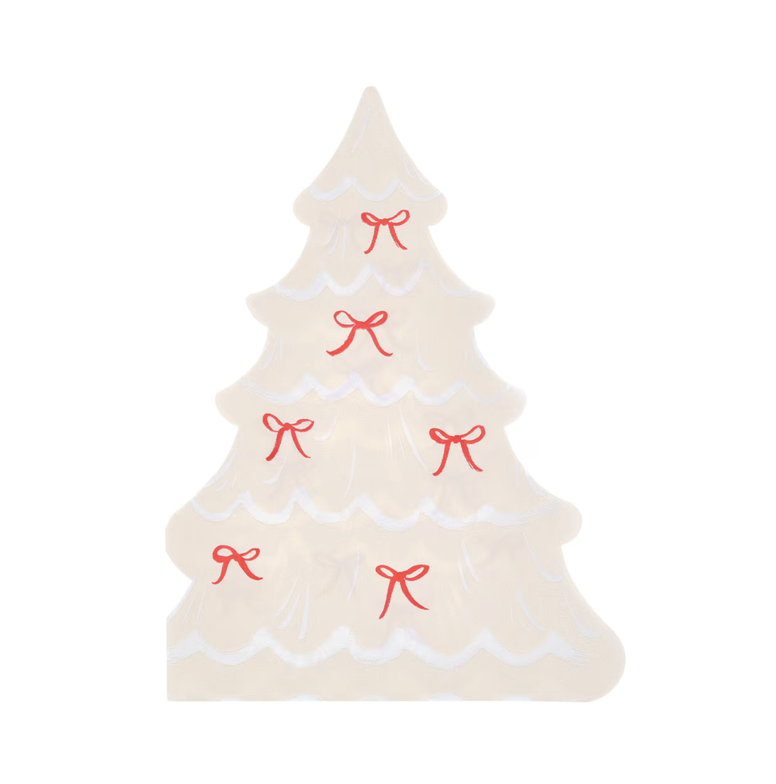 Servíettur - Jólatré með slaufum- 16 stk.