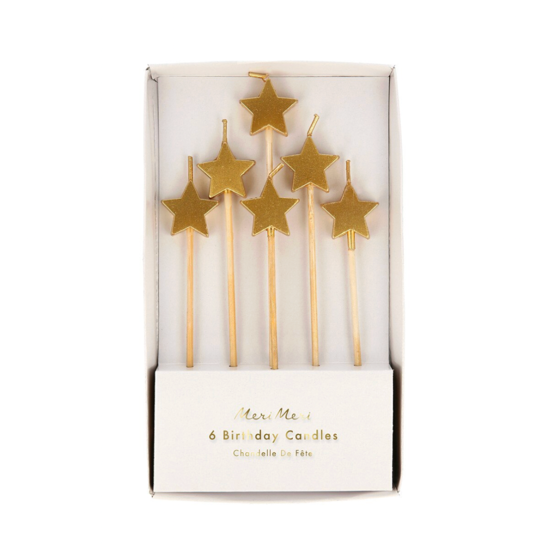 Kerti - Gylltar stjörnur - 6 stk