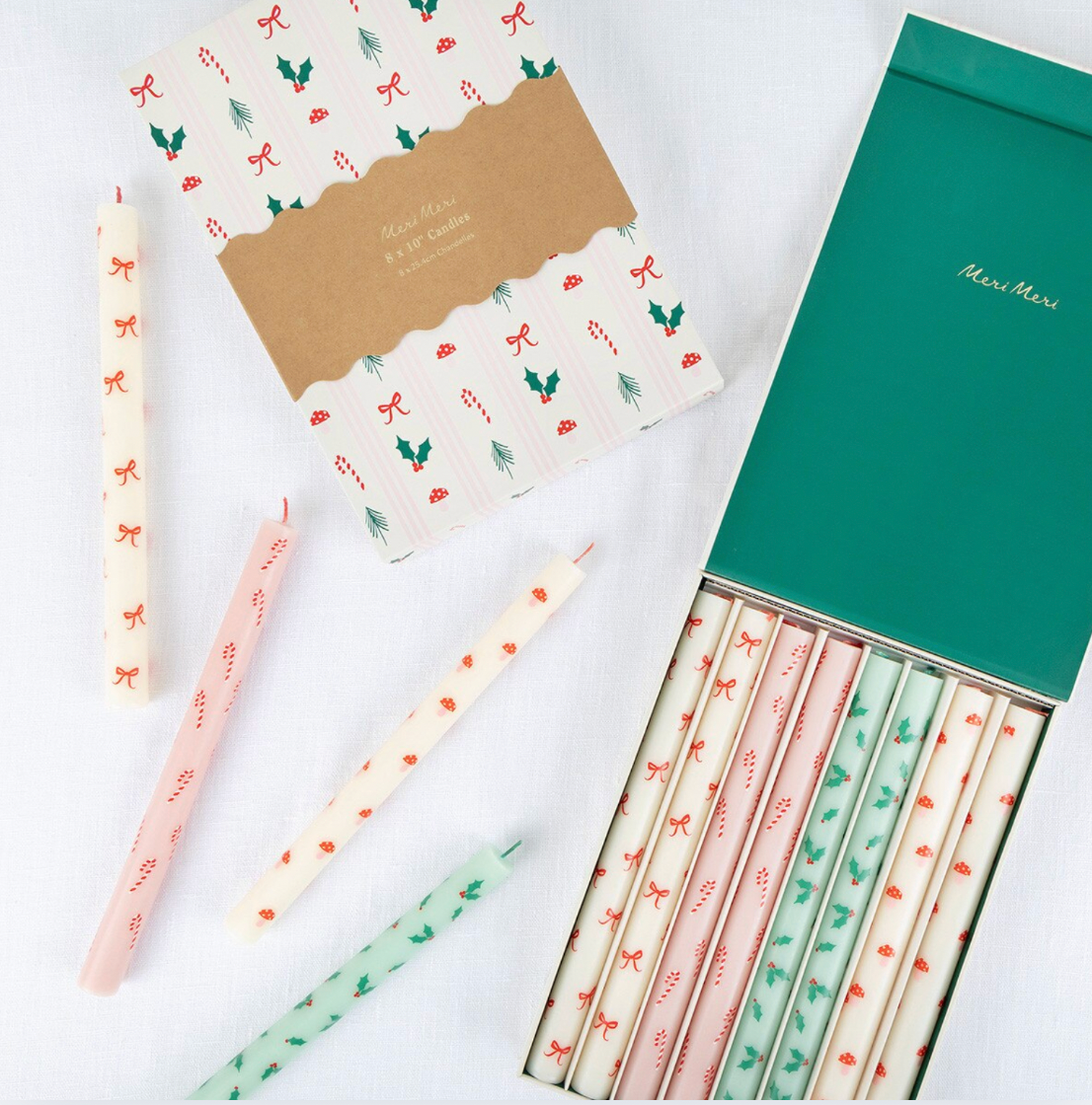 Kerti - Gjafaaskja - Hátíðleg mynstur - 8 stk