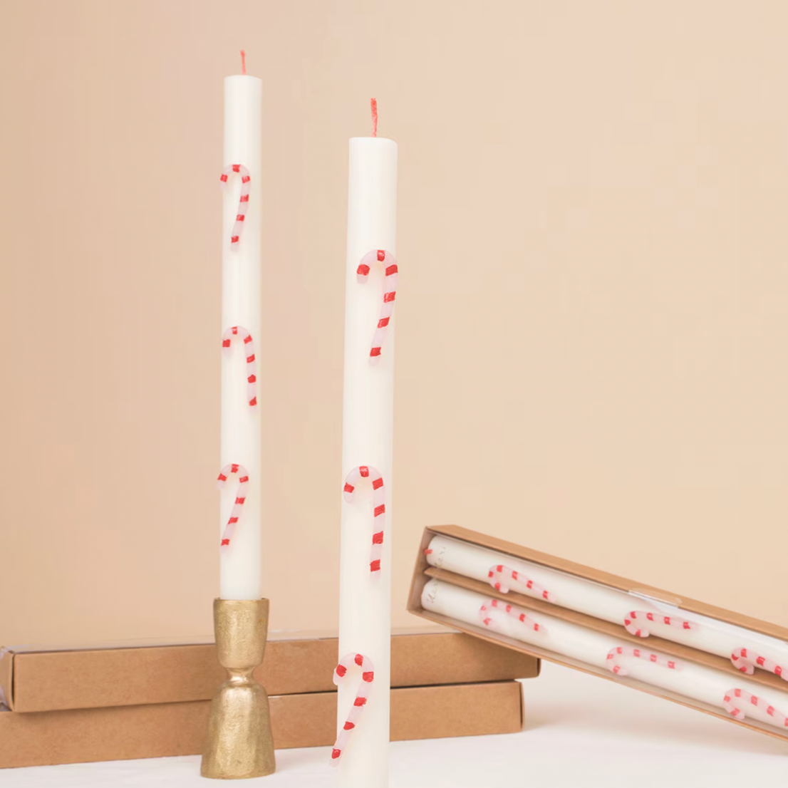 Kerti með jólastöfum - 2 stk