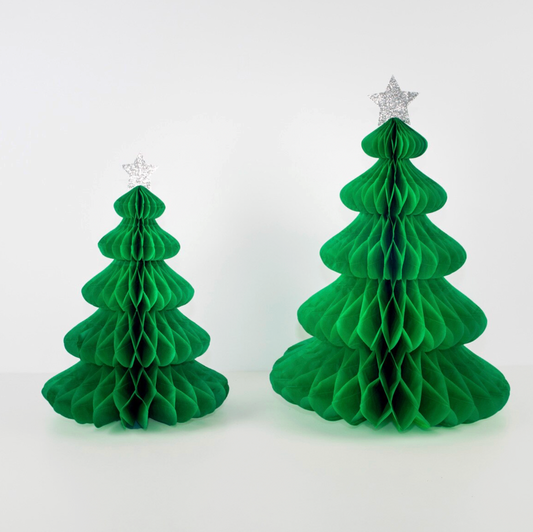 Hunangsbú - Jólatré með silfur stjörnu - 2 stk