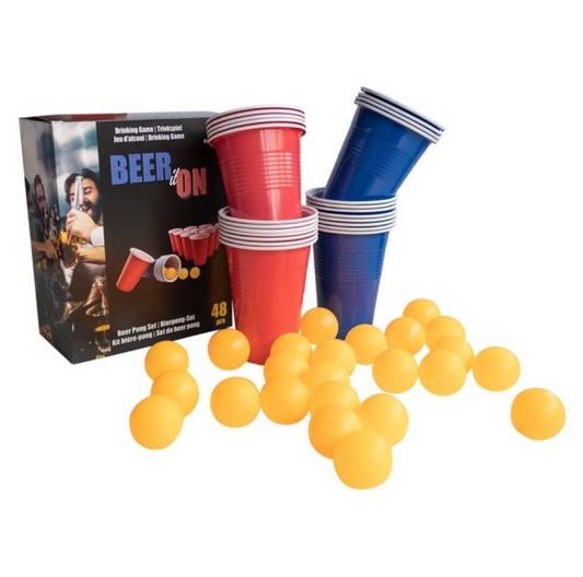 Beer pong - 24 x glös og boltar
