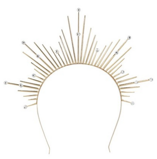 Hárspöng - Halo - Gyllt með silfur demöntum