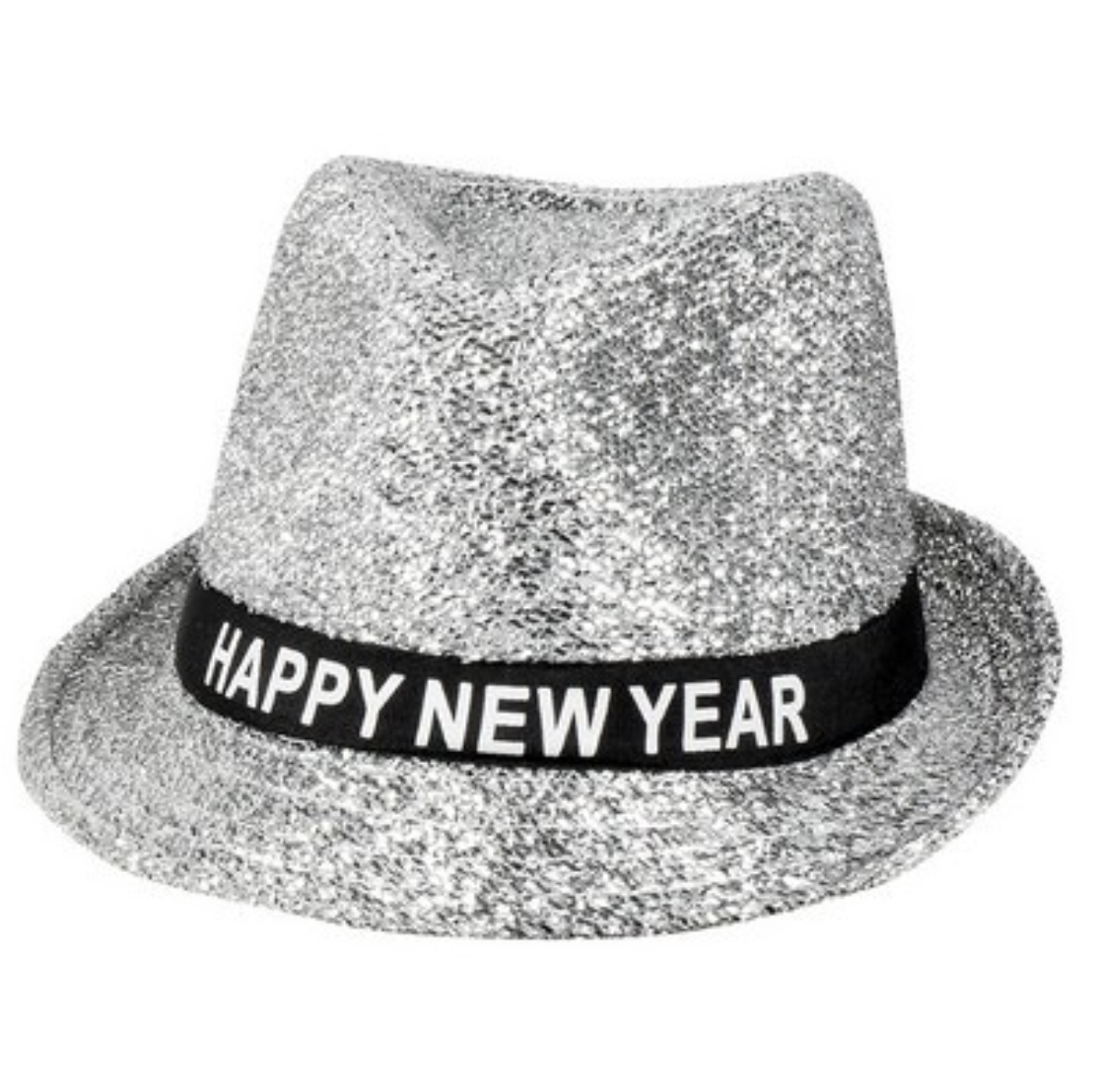 Áramótahattur - Happy new year - Silfur glimmer