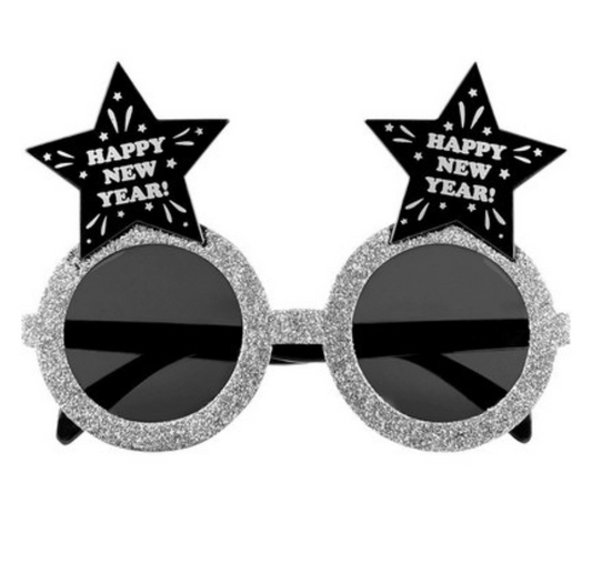 Áramótagleraugu - Happy new year - Silfur