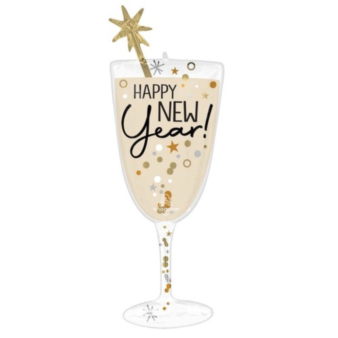 Álblaðra - Kampavínsglas - Happy new year  - 101 cm