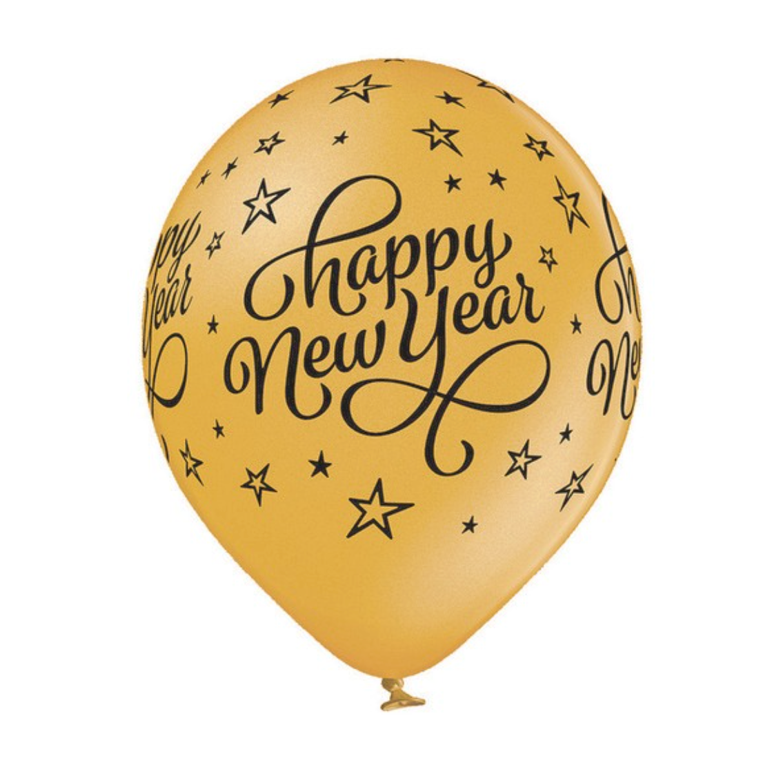 Latex blöðrur - Happy New Year - Gylltar og silfur - 6 stk