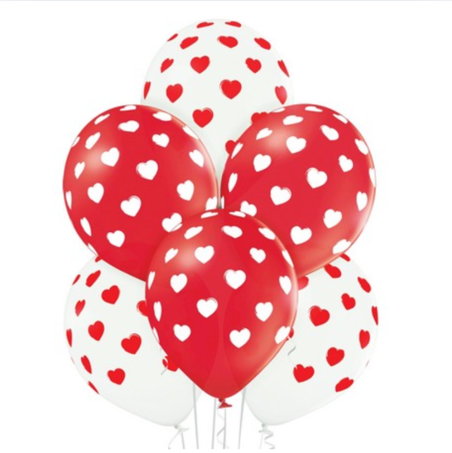 Latex blaðra - Hjörtu - 10 stk