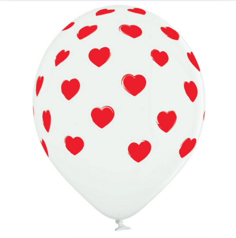 Latex blaðra - Hjörtu - 10 stk