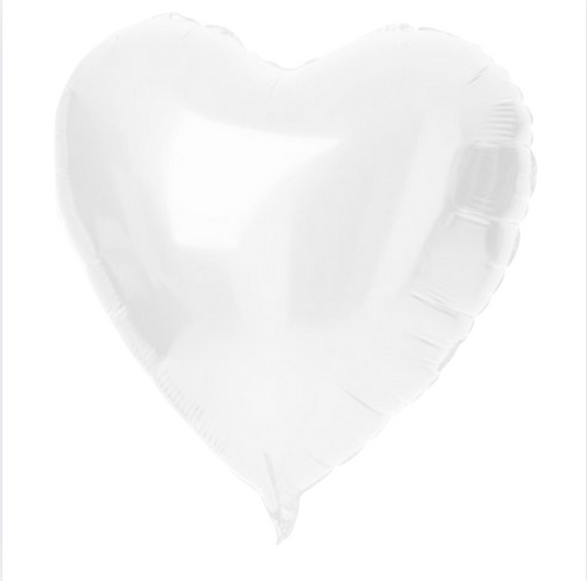 Álblaðra - Hjarta - Hvít - 45 cm