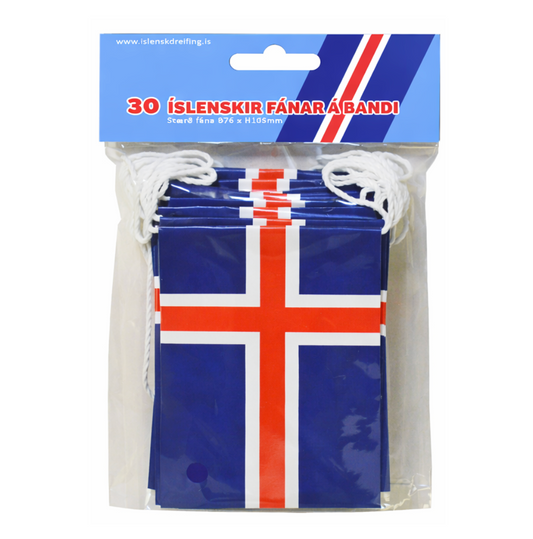 Fánalengja - Íslenski fáninn - 30 x fánar