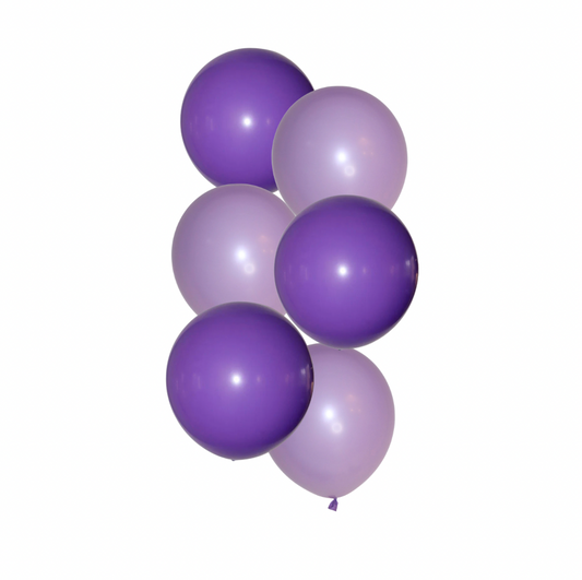 Helíum blöðrubúnt - Fjólublátt - 6 blöðrur