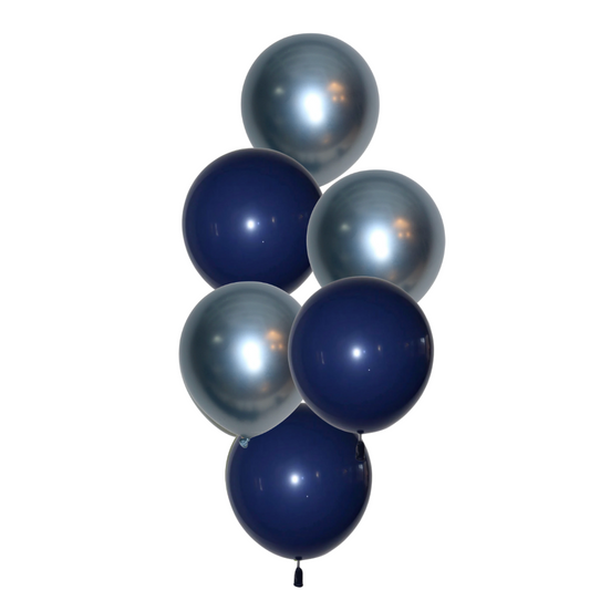 Helíum blöðrubúnt - Blátt - 6 blöðrur