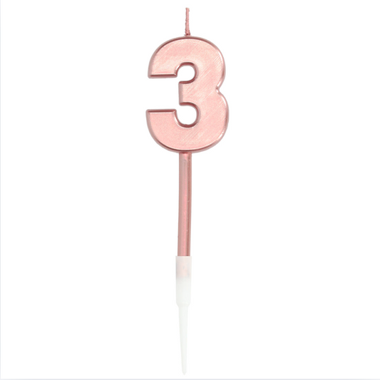 Kerti - Rose Gold metalic tölustafur - 3