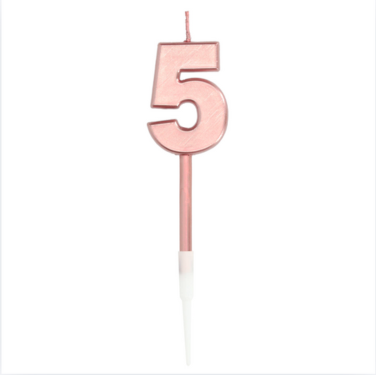 Kerti - Rose Gold metalic tölustafur - 5