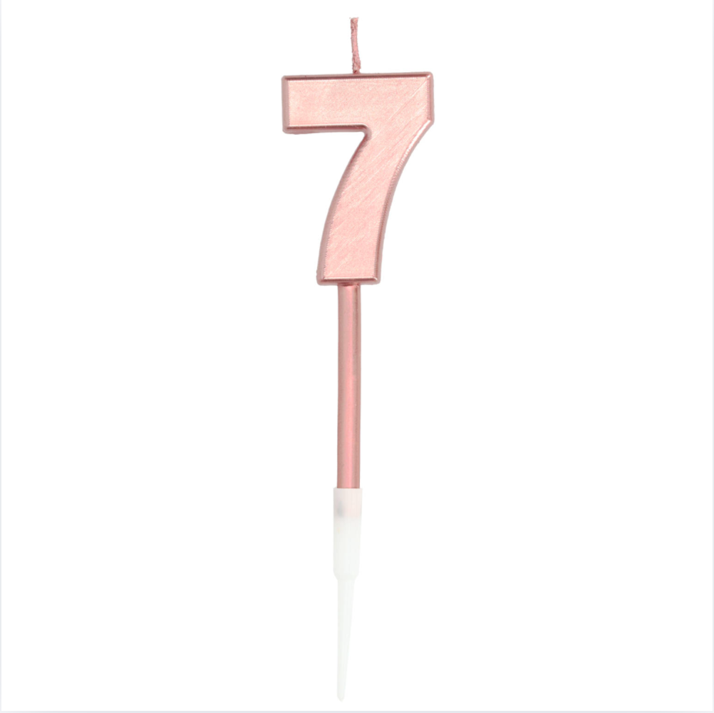 Kerti - Rose Gold metalic tölustafur - 7