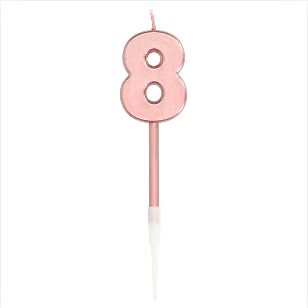 Kerti - Rose Gold metalic tölustafur - 8