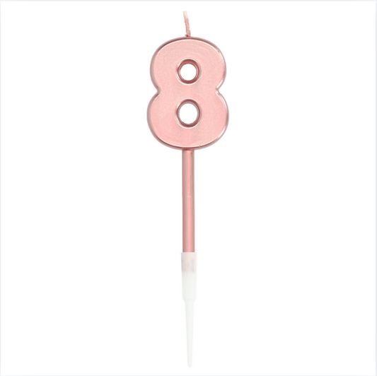 Kerti - Rose Gold metalic tölustafur - 8