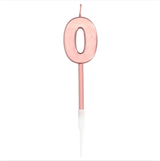 Kerti - Rose Gold metalic tölustafur - 0