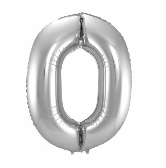 Álblaðra - Tölustafur - 0  - Silfur - 86 cm