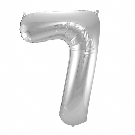 Álblaðra - Tölustafur - 7  - Silfur - 86 cm