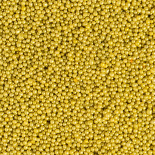 Sykurperlur - 100 g - Metallic Gull -  ø2mm