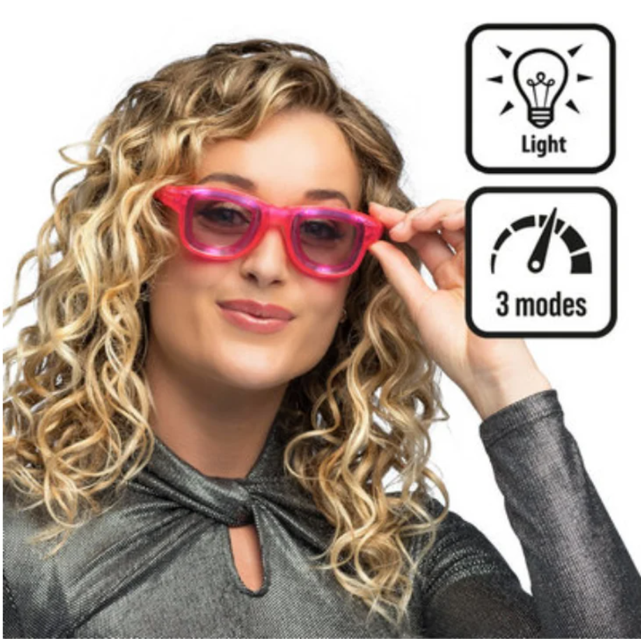 LED Gleraugu - Bleik - 1 stk