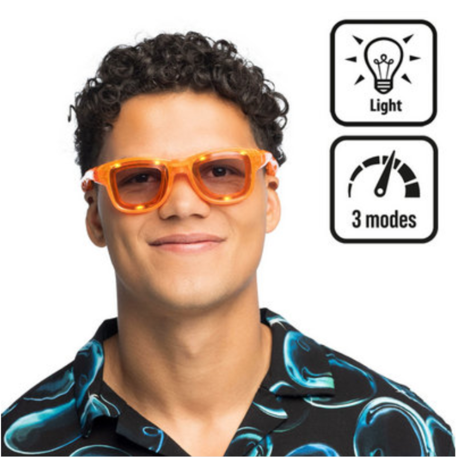 LED Gleraugu - Appelsínugul - 1 stk
