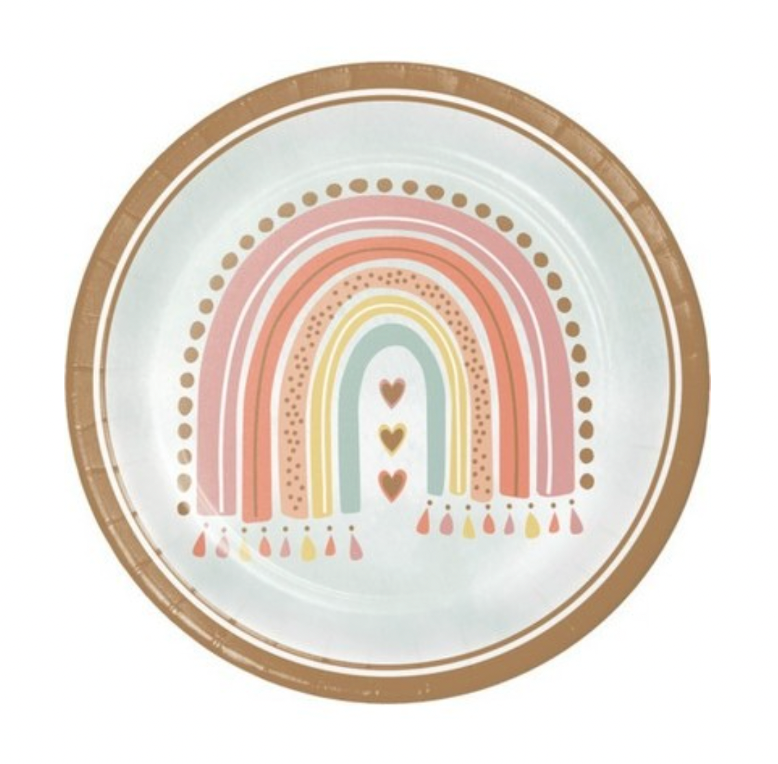 Pappadiskar - Boho regnbogi -  8 stykki