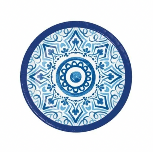 Pappadiskar - Blue Willow - 8 stk - 18 cm
