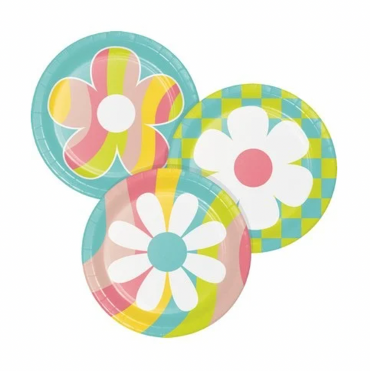 Pappadiskar – Flower Power –  8 stk