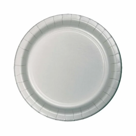 Pappadiskar - Silfur - 24 stk - 23 cm